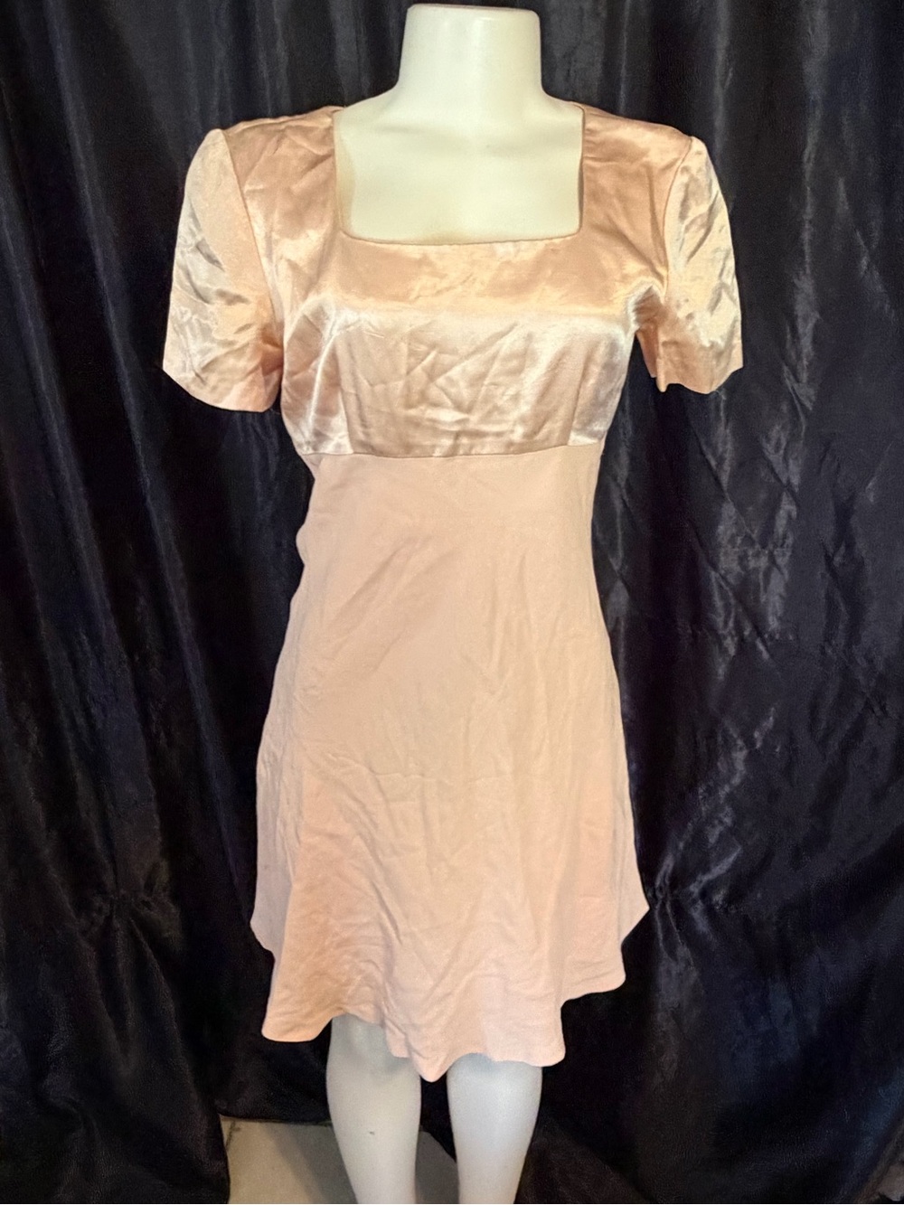 Donna Ricco Blush Square-Neck Mini Dress